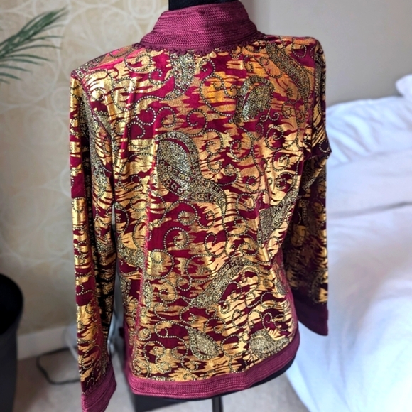Velvet Jacquard Moroccan Jacket - Picture 2 of 7